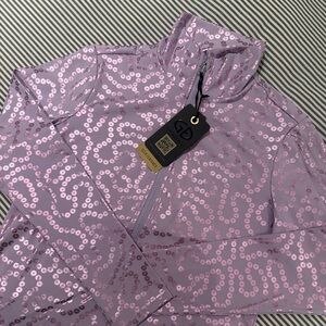 Goldbergh Purple Metallic Zip Ski Base Layer